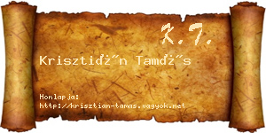 Krisztián Tamás névjegykártya